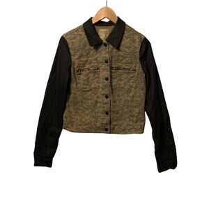 Guess Huntress Denim Jacket Camo Print sz M